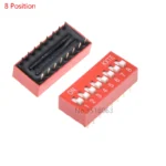 10PCS red 1/2/3/4/5/6/8/10/12 Position bits dip TOGGLE switch doule Row PITCH 2.54MM Slide Switches - Image 7