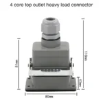 Industrial Rectangular Heavy Duty Connector HDC-HE-4/6/10/16/20/24/32/48 Core Pin 16A Waterproof Aviation Plug top and side - Image 7
