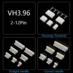 10Set VH3.96 Connector 3.96mm Pitch Plug+Terminal+Straight/Curved Needle 2P/3P/4P/5P/6P/8P/10P VH Housing Male Pin Header 2/3Pin