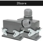 Industrial Rectangular Heavy Duty Connector HDC-HE-4/6/10/16/20/24/32/48 Core Pin 16A Waterproof Aviation Plug top and side - Image 32