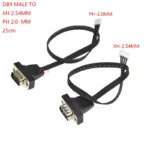 1pcs 25cm Db9 Male To Xh Female Plug Cable Db9 Male To Ph Wire Rs232 Serial Port Connector To 2.54mm 2.0mm Extension Cable