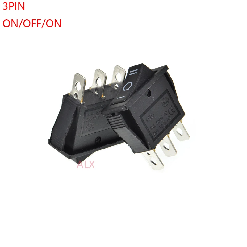 5pcs 3pin Spdt Black Push Button Rocker Switch on/off/on 3 Position   Power Switches 15a/250v 20a/125v 3 Pin Toggle Switch
