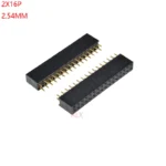 10pcs 2x16 Pin Double Row Straight Female Pin Header 2.54mm Pitch Strip Connector Socket 2*16 16p 16pin 16 Pin For Pcb Board