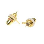 2/5/10pcs Panel Mount Gold Plated Rca Female Plug Jack Audio Socket Amplifier Chassis Phono Connector With Nut Solder Cup - Image 2