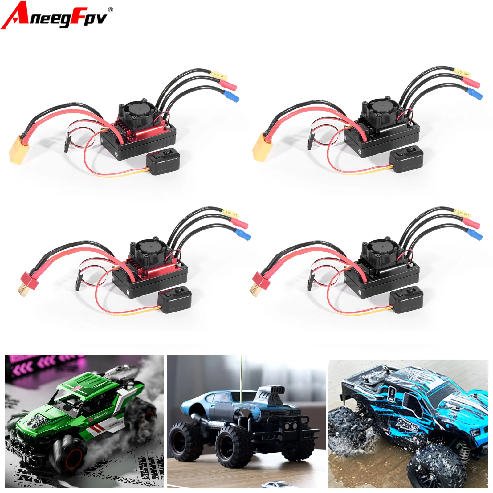 Se76f2856de8a49ef9ff0800eb43452fbw.webp AneegFpv HG 35A 60A 80A Waterproof Sensorless Brushless ESC 2-3S 2-4S for 1/10 1/12 1/14 1/16 RC Car F540 3650 Brushless Motor - Image 1