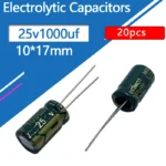 20pcs 25V1000UF 10x17mm High Frequency Low Impedance 1000uf25v 25v1000mf 1000mf25v 25v1000MFD 1000MFD25Volt