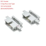 5pcs DC3 box header male socket/10/14/16/20/34/40 PIN 2.54MM pitch CONNECTOR 10P/16P/20P/40P/50P/60P crimp type for 1.27 cable