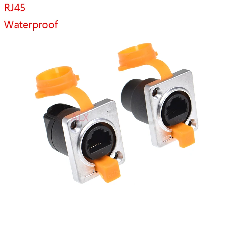 1pcs Ip65 Waterproof Rj45 Female Socket Panel Mounting Holder Adapter Rj45 Female To Female Network Ethernet Connector 8pin 8p8c