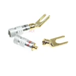 2Pcs Gold plated Y U Shape Banana Plug Audio Speaker Plugs Screw Fork Spade Cable Wire Connector for Binding Post - Image 3