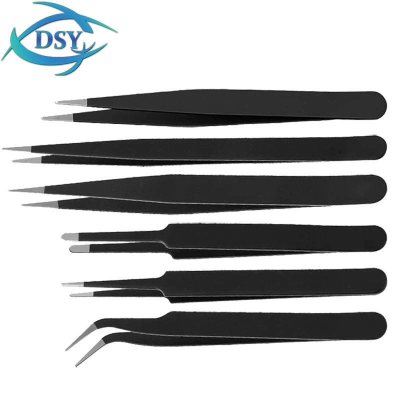 ESD-10 11 12 13 14 15 Anti-static Stainless Steel Tweezers Set Repair Repair Tool Set Anti-static Hand Tool Set For Model Making
