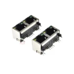 5PCS RJ45 1X2 1*2 Network Ethernet FEMALE SOCKET with light RIGHT ANGLE 56 8P8C female jack connector