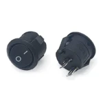 10PCS 15mm 2Pin 2 Block Push Button Switch SPST 3A 250V KCD1-105 KCD1 Snap-in On Off Round Rocker Switch Black Red White - Image 14