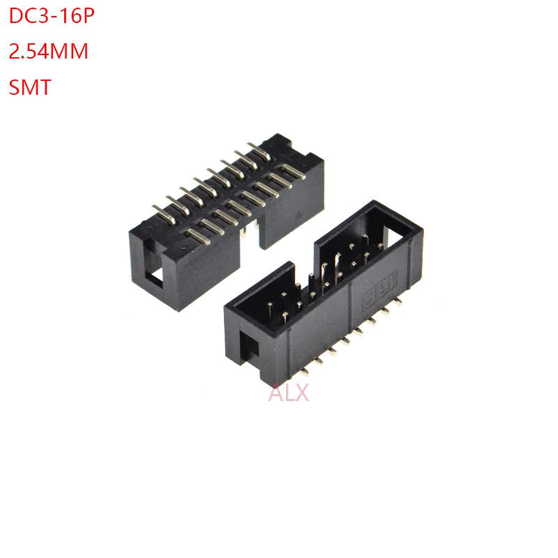 Seeb70f6f449744649633e22b0c4e184dS.webp 10pcs SMT 16 PIN 2.54MM pitch MALE SOCKET straight idc box headers PCB CONNECTOR DOUBLE ROW SMD 2x8PIN 2X8 16P DC3 HEADER - Image 1