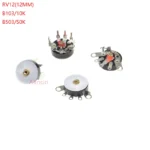 10PCS Straight Angle Radio Potentiometer RV12 B10K B103 B50K B503 Power Amplifier Volume Potentiometer With Switch 12mm