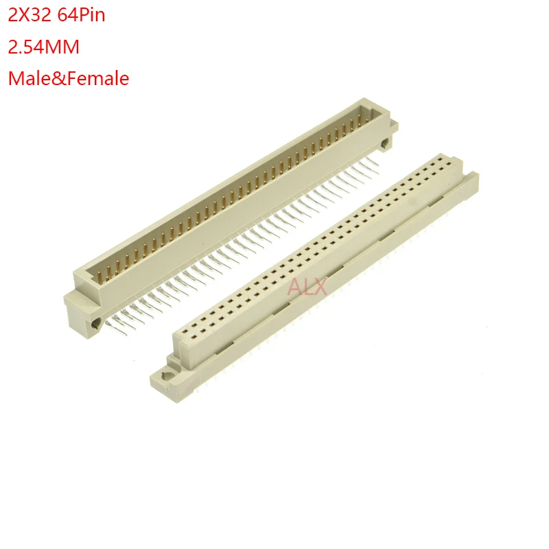 Sf0c8c0f575c540da8f000a6b6040238aj.webp 1/2/5pcs din 41612 Connector 2 Rows Plug Header Male Female Through Hole 2X32 64 Pin Pitch 2.54 mm 9001 31641 32641 33641 34641 - Image 1