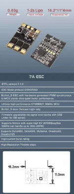 XSD7A 1-2s Micro Speed Control BLheli_S 7A ESC Dshot600 / Dshot300 / / Oneshot42 / Multishot And Damped Light - Image 9