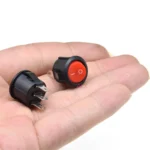 10PCS 15MM 16MM Diameter 3PIN RED black MINI ROUND Push Button rocker Switch ON/OFF   power switches 3A/250V 6A/125V - Image 3