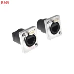 1PCS D type metal RJ45 female socket panel mounting holder adapter RJ45 female to female Network Ethernet connector for 86 panel