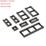 10PCS ROUND HOLE IC SOCKET DIP 2.54MM dip6 dip8 dip14 dip16 dip18 dip20 dip24 dip28 dip40 6/8/14/16/18/20/24/28/40 pin connector