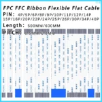 2PCS FPC FFC Ribbon Flexible Flat Cable 4/5/6/8/10/12/14/16/18/20/30/40Pin Pitch 0.5MM 1.0MM A-Type Wire Length 500MM/600MM
