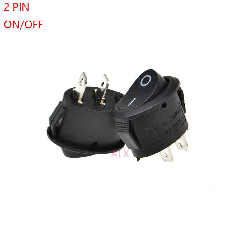 ellipse 2 PIN black Push Button rocker Switch ON/OFF   power switches 6A/250V 10A/125V 2pin