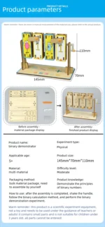DIY Binary Demonstrator DIY Math Simulation Calculation & Education Model Toy Physics Science Toys For Children Gift Toy Project - Image 10
