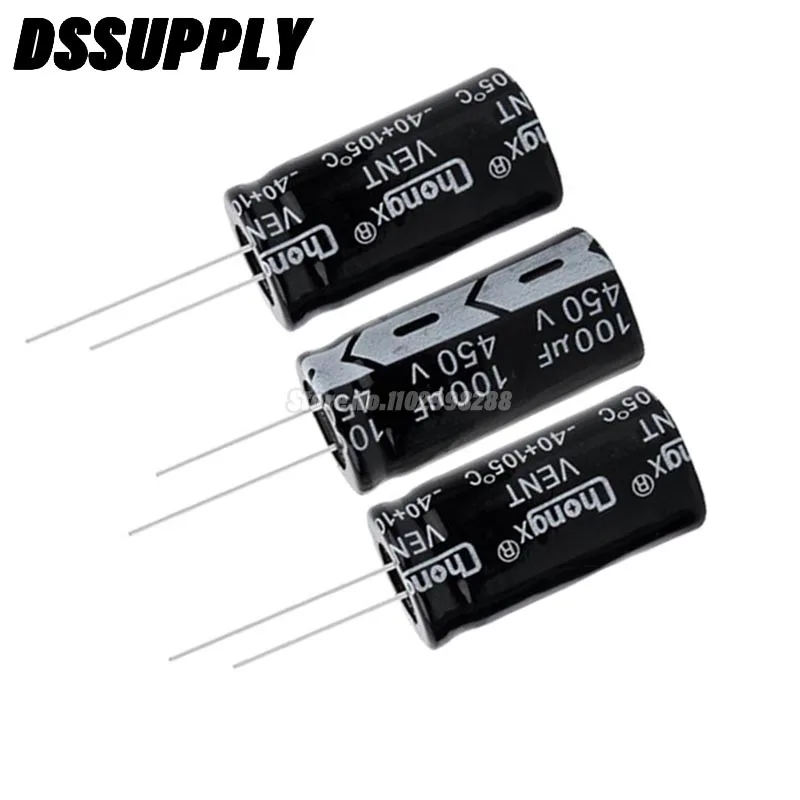 5PCS 450V100UF 18X30mm 450V 100UF Aluminum Electrolytic Capacitor 18*30