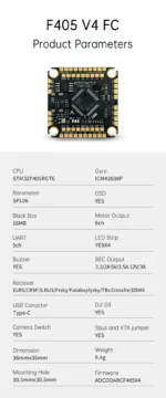 Aocoda-RC F460 V4 Stack F405 V4  Flight  Controller with 60A AM32 4 in 1 ESC for Rc FPV Racing Drone - Image 8