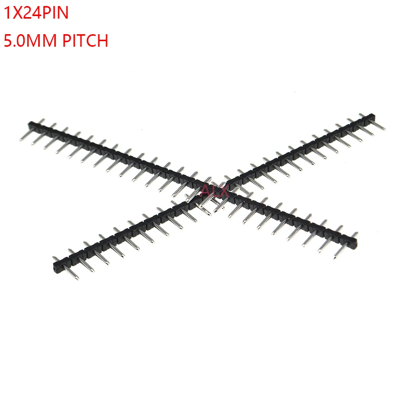 5PCS 1X24 PIN Single Row ROUND MALE PIN HEADER 5.0MM PITCH PCB Screw Terminal Block Connector 24p 24PIN 5.0 FOR PCB