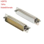 1PCS 3U Gold plated HDP78 DP78 DB78 MALE FEMALE CONNECTOR straight pin With fixed screw Type D-Sub 78pin Adapter 78 pin 78P