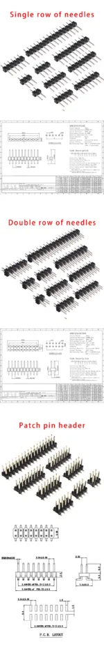 2.54mm Single Row Male  PCB Board Pin Header Connector Strip Pinheader gold plated copper 2/3/4/5/6/8/10/12/20/40Pin For Arduino - Image 6